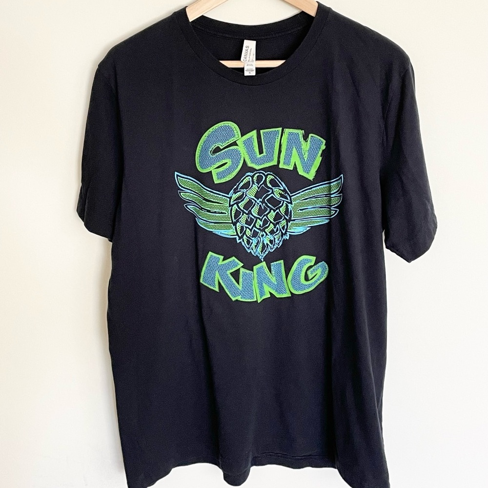 Sun King Brewery Winged Hops Graphic Black T Shirt Mens size XL Indianapolis, IN
